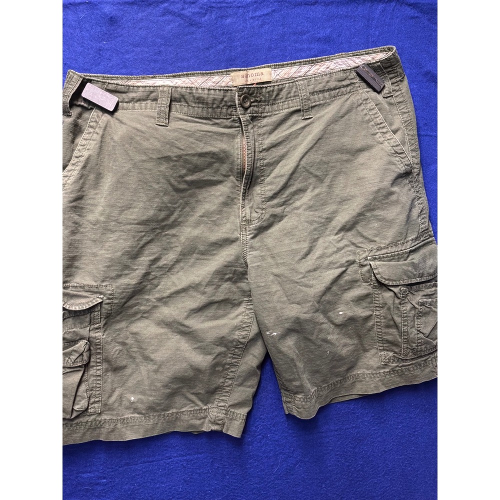 Gorpcore Mens Sonoma Life + Style Cargo Shorts 40 Olive Green